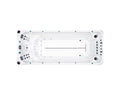 Aerial view of Activity 2 Deep swim spa showing sleek white design with dual therapy zones and River Swim System - Passion Spas Swim Collection