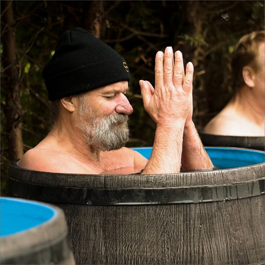 Wim Hof in The Wim Hof Icebarrel XL