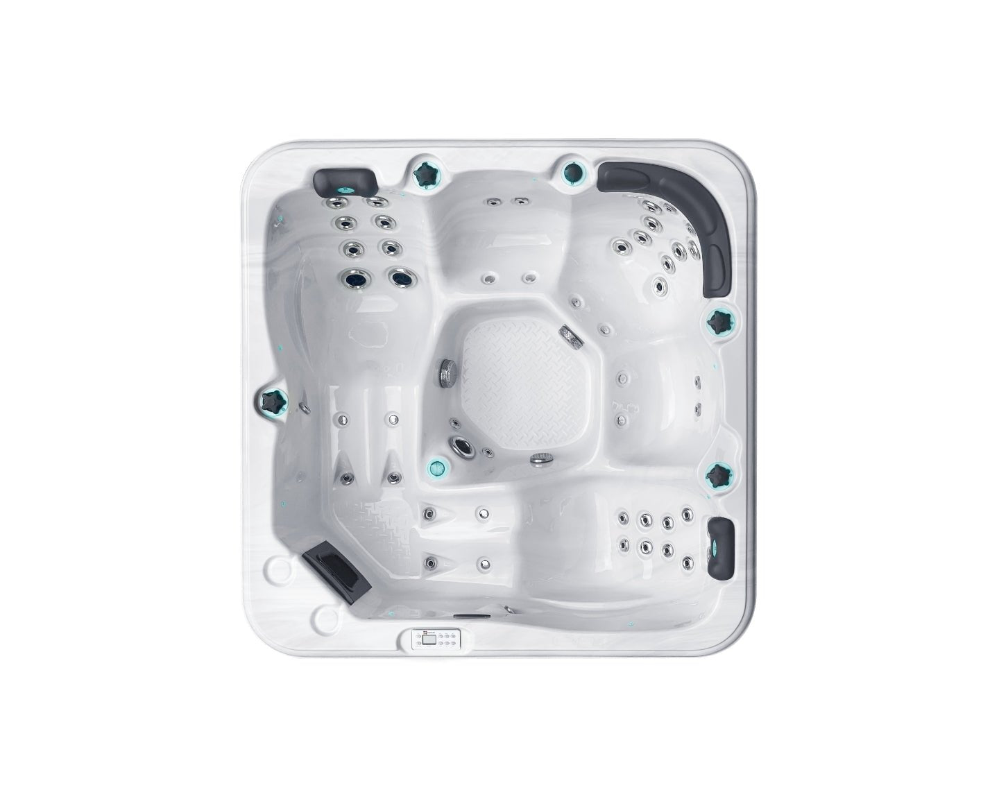 White Relax hot tub with 5 seats, adjustable jets, dual loungers and ergonomic design - Passion Spas Pure Collection Hot Tubs 6+ Person