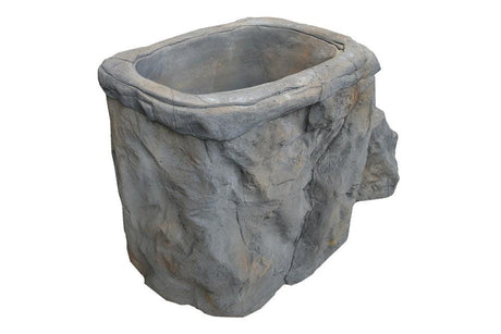 Faith rock-inspired ice bath with natural stone texture and grey finish - Passion Ice Baths collection