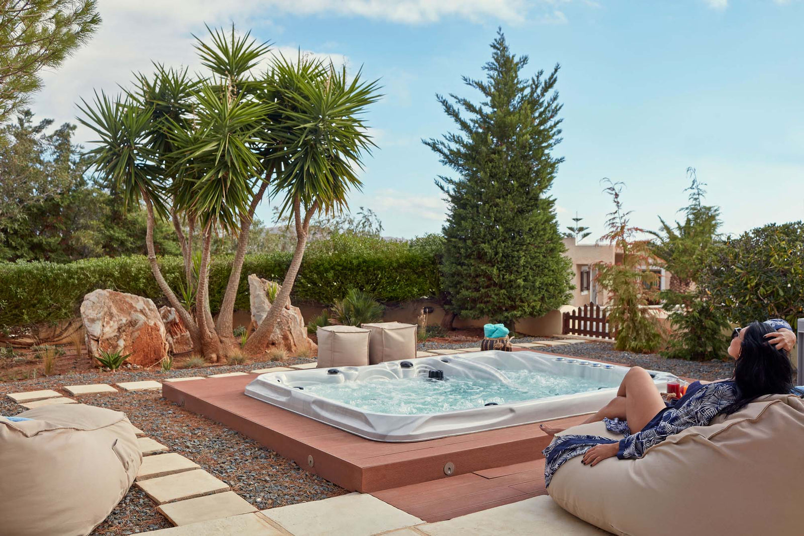 Luxury Hot Tub Installation at Finikas Holiday Villa: The Ecstatic Mighty Wave