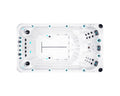 Aerial view of Activity 1 Deep swim spa showing white interior, multiple jets, and exercise lane - Passion Spas Sport Collection
